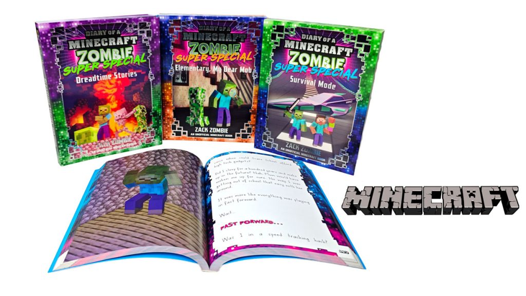 High-quality printing of Minecraft Zombie Diary book series by Jinlicai Printing, showcasing vibrant covers and interior pages