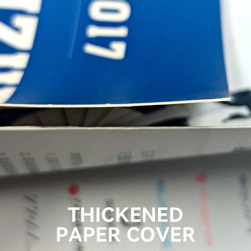 Side view of a printed book showing the edge of a durable, thickened paper cover stock protecting the inner pages.